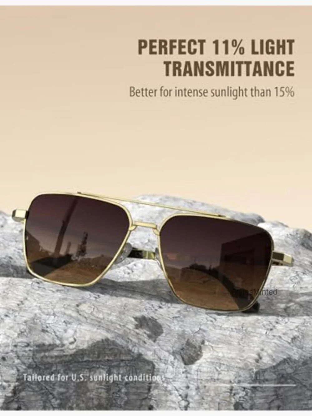 Polarized Aviator Sunglasses UV400 Protection Driving 58mm
